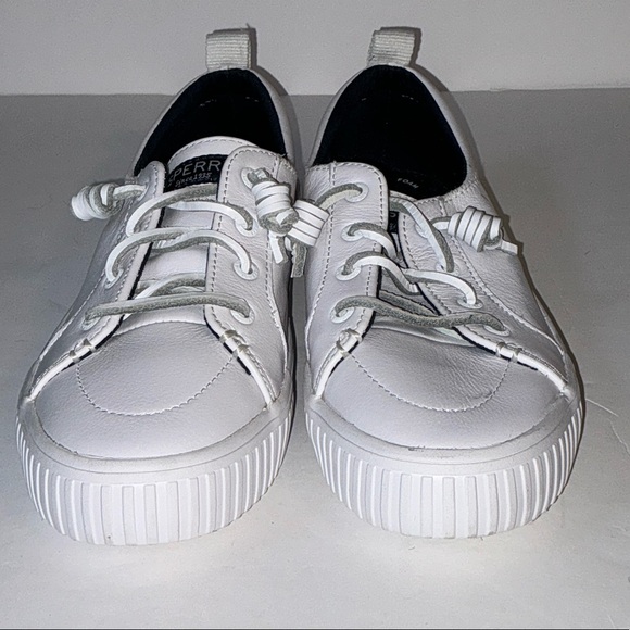 Sperry, White Leather Sneakers, Women’s Size 7. - Picture 3 of 11